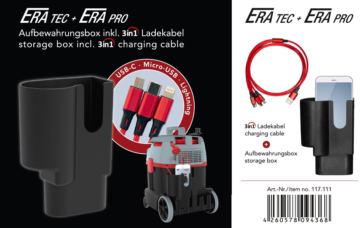 Set Aufbewahrungsbox inkl. 3in1 Ladekabel