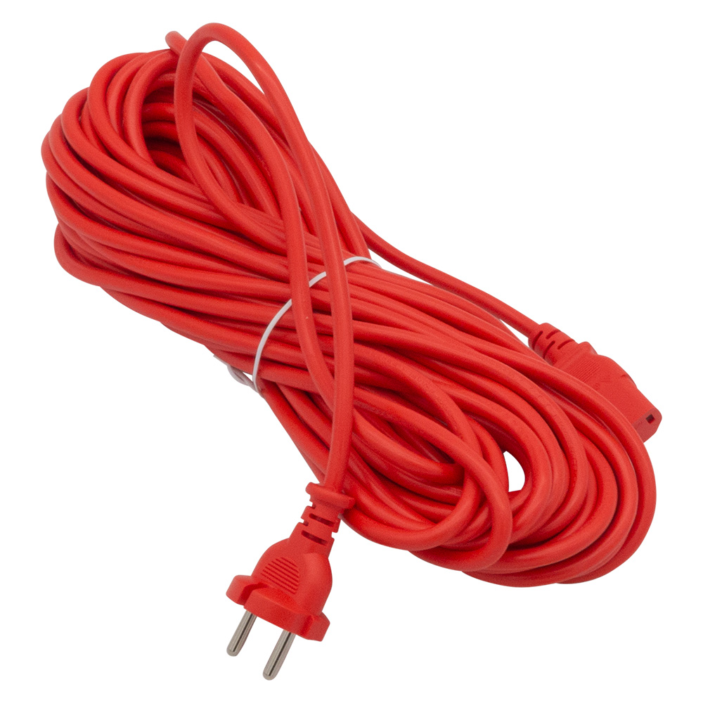 Netzkabel, 15m, rot, beids. steckbar