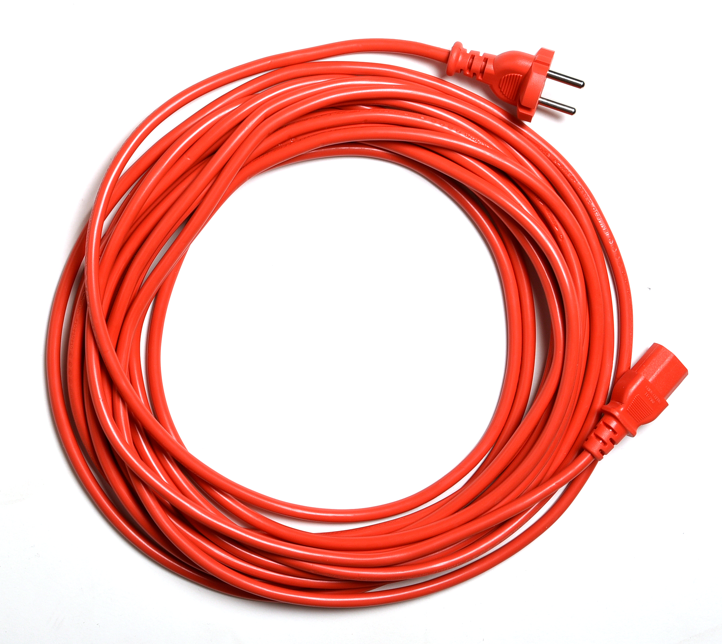 Netzkabel, 10m, rot, beids. steckbar