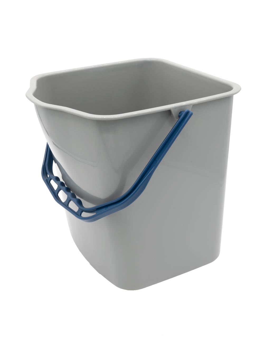 Eimer 17 Liter, grau, blauer Henkel